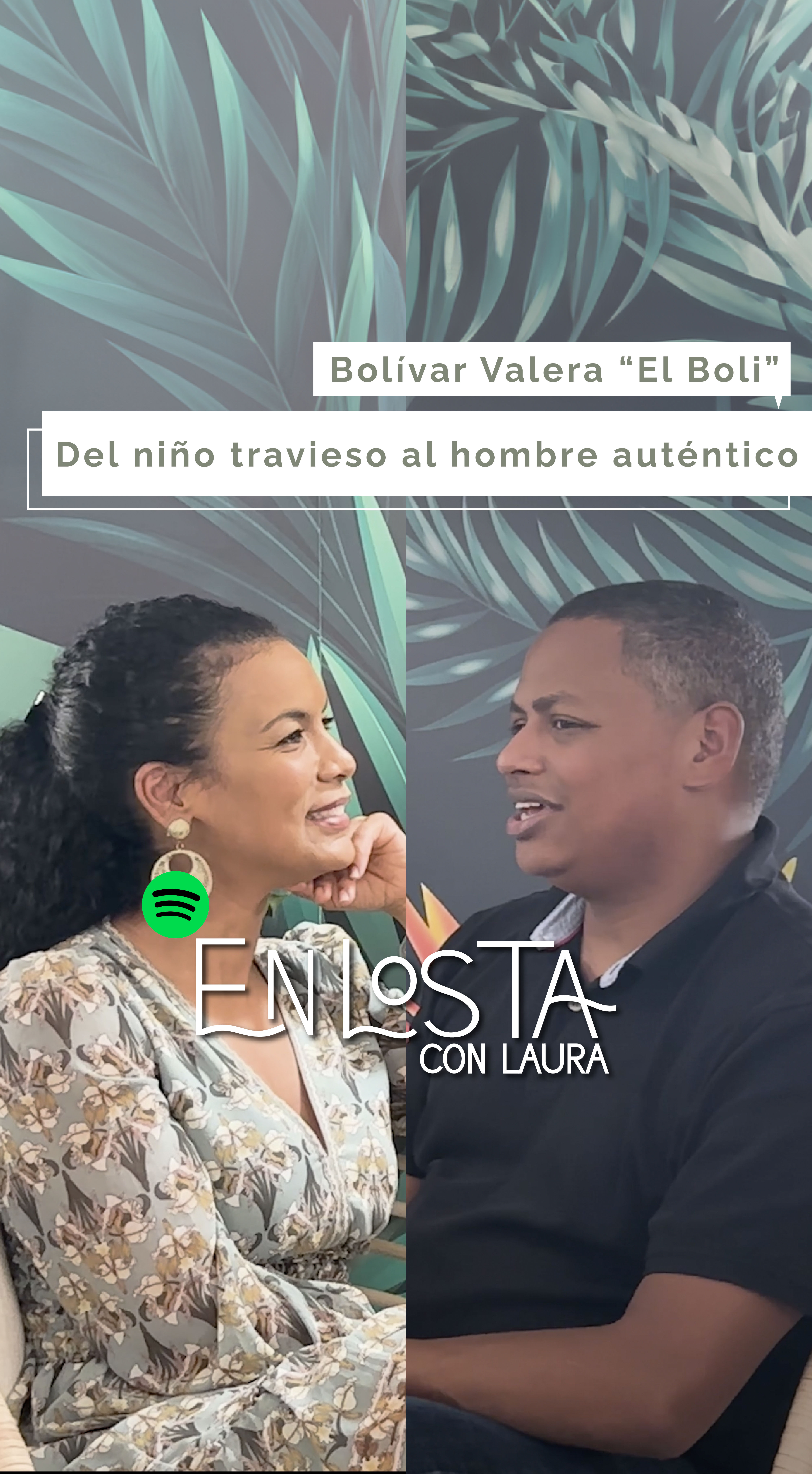 Bolívar Valera and Laura Sgroi on the set of video podcast "En Los Ta"